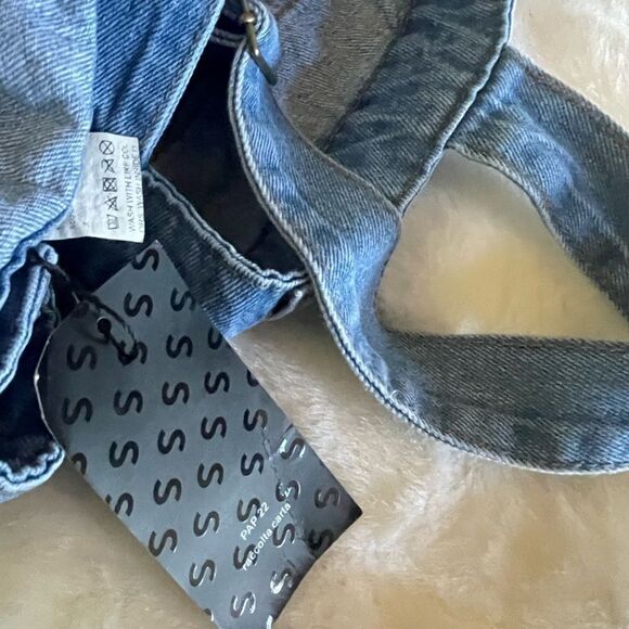 NWT SHEIN SYX women’s plus size faded Blue and Ripped Denim Overalls SZ1X - Picture 16 of 16